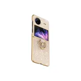 Gold/Electroplated Rhinestone Finger Rings Buckle Back Shell
