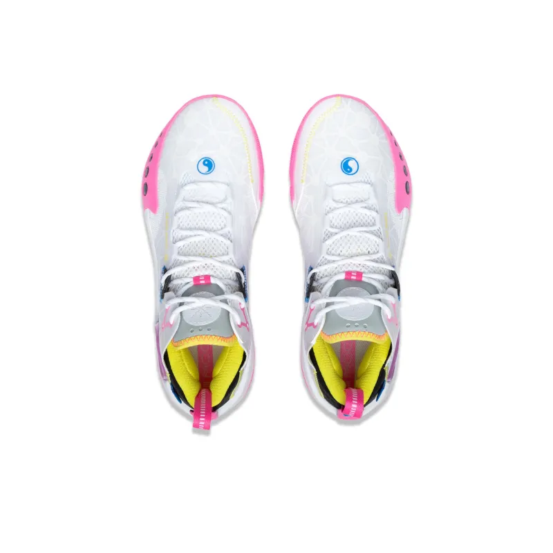 LiNing Wade Shadow 3 Cushioning Breathable Low Top Basketball Shoes Men's White Pink-3
