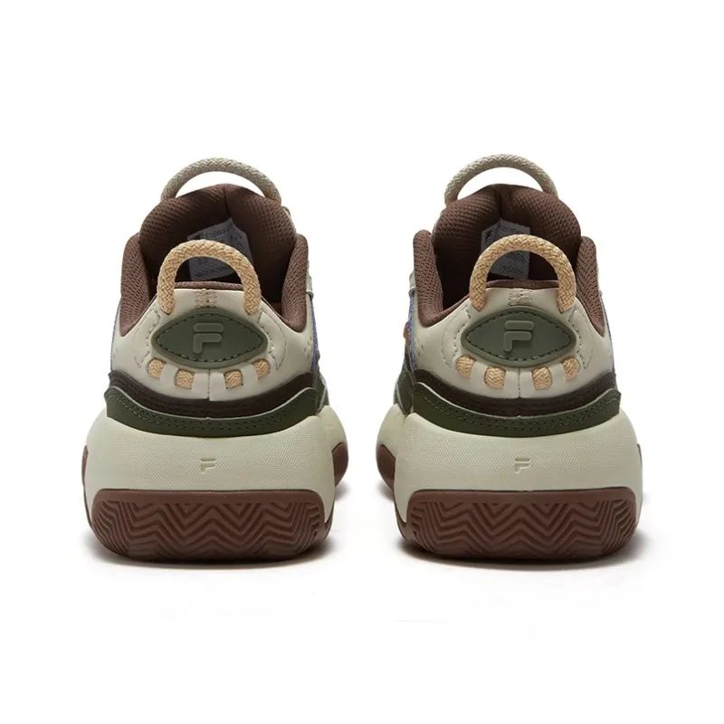 FILA FUSION FIRE Support Wear Resistant Slip Resistant Low Top Vintage Basketball Shoes Women's Green-4