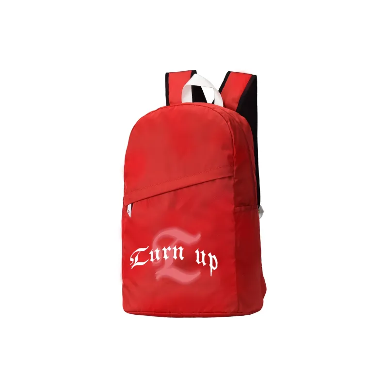 TURN UP Nylon Backpack Regular Unisex Red-1