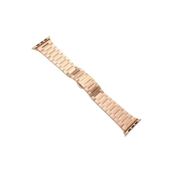 LONGYUGU Compatible With Apple IWatch Extra Thin Three Bar Steel Wrist Watch Strap
