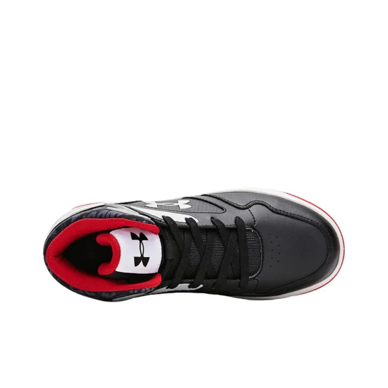 Under Armour Anti Slip Wear Resistant Mid Top Kids' Skateboarding Shoes Black Teenagers-1