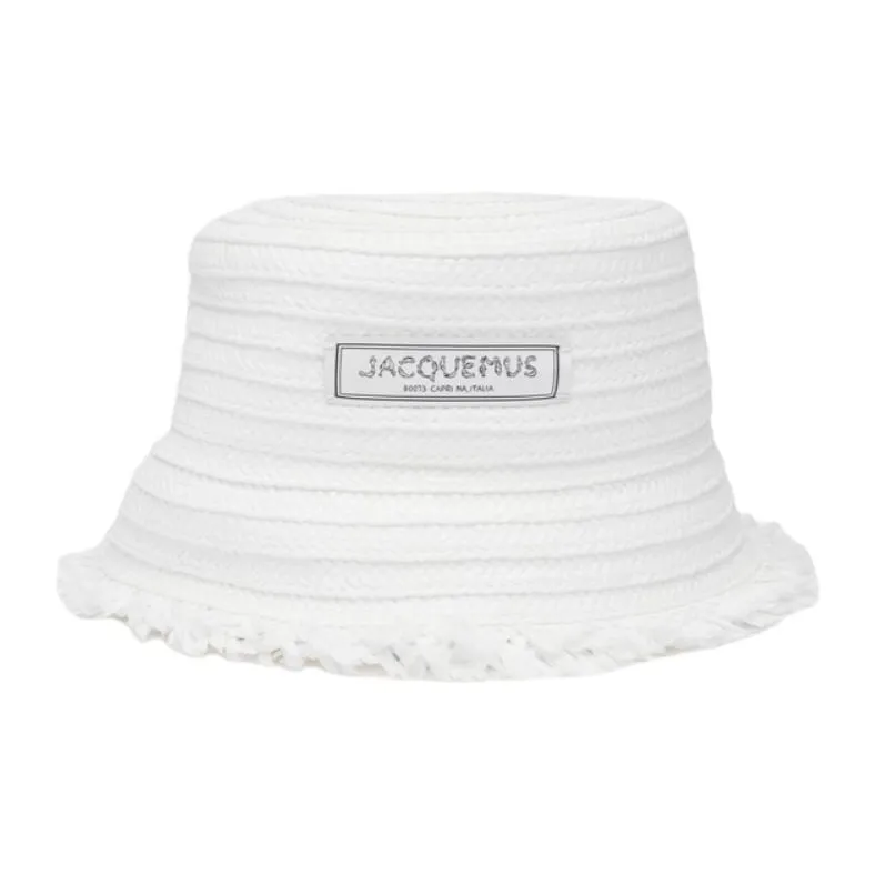 Jacquemus Raffia Bucket Hats Men's White-0