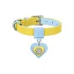 [Sky Blue]Heart-Shaped Rhinestone-Embellished Charm+Amber Yellow Necklace