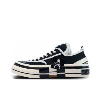 X MMJ·ROARGUNS x VESSEL Wear Resistant Lightweight Height Increasing Low Top Canvas Shoes Unisex Black White