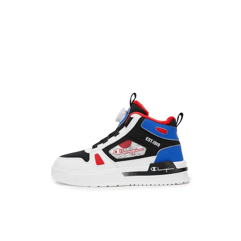 Champion Kids Slip Resistant, Abrasion Resistant, Breathable High Top Kids' Skateboarding Shoes Black Blue Kids'-0