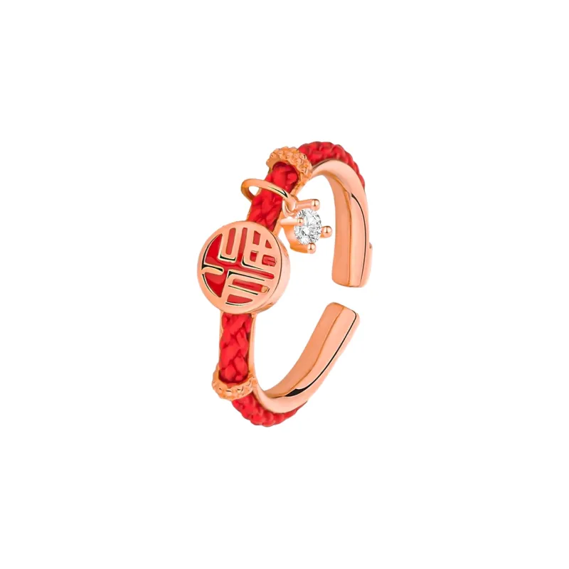 MAGICPOLE 925 Sterling Silver Zircon Fabric Rings Women's Red-1