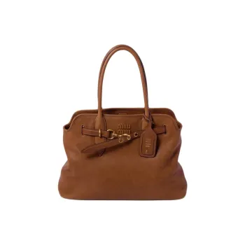 MIU MIU Aventure Nappa Leather Bag Women's Brown