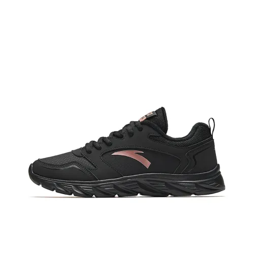 Anta Running Collection Anti Slip And Wear Resistant Warm Low Top Casual Running Shoes Women's Black