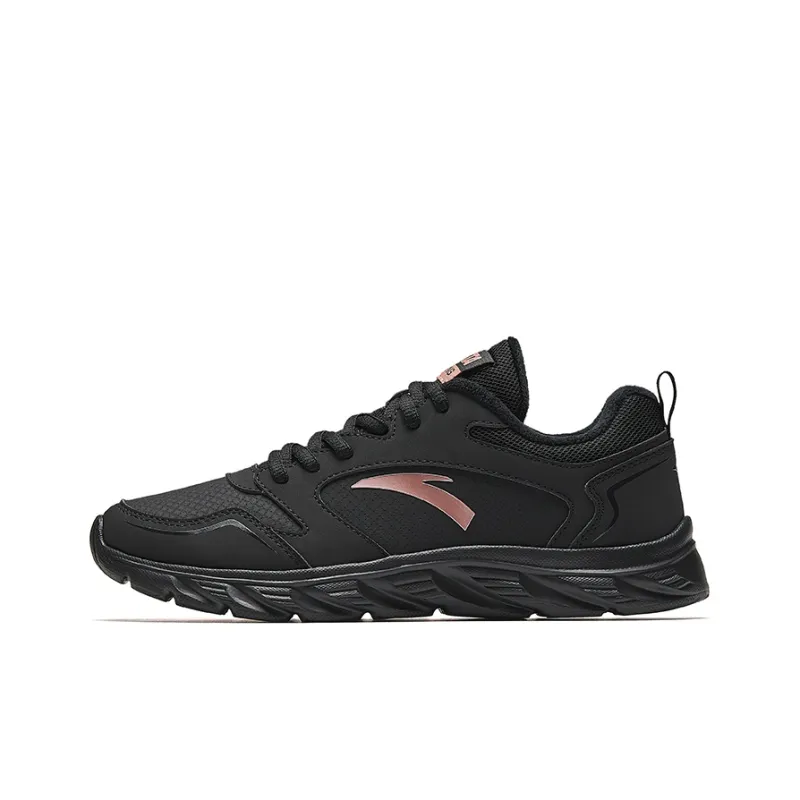 Anta Running Collection Slip Resistant, Abrasion Resistant, Thermal Low Top Casual Running Shoes Women's Black-0