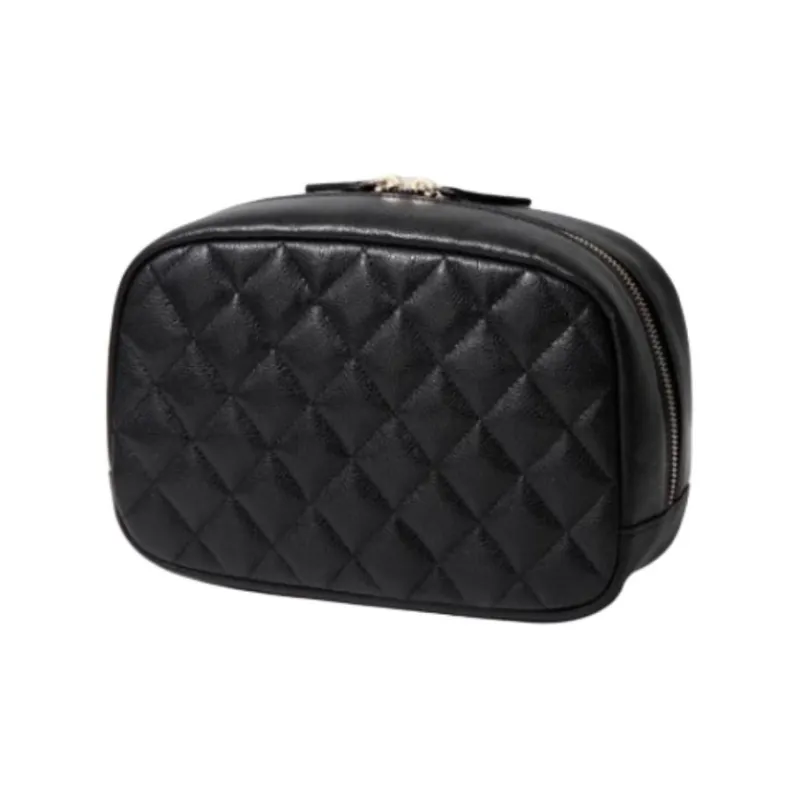 CHANEL Shiny Grain Calfskin Clutch Women's Black-1