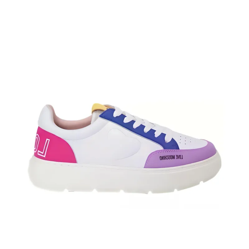 LOVE MOSCHINO Low Top Skateboard Shoes Women's White-1