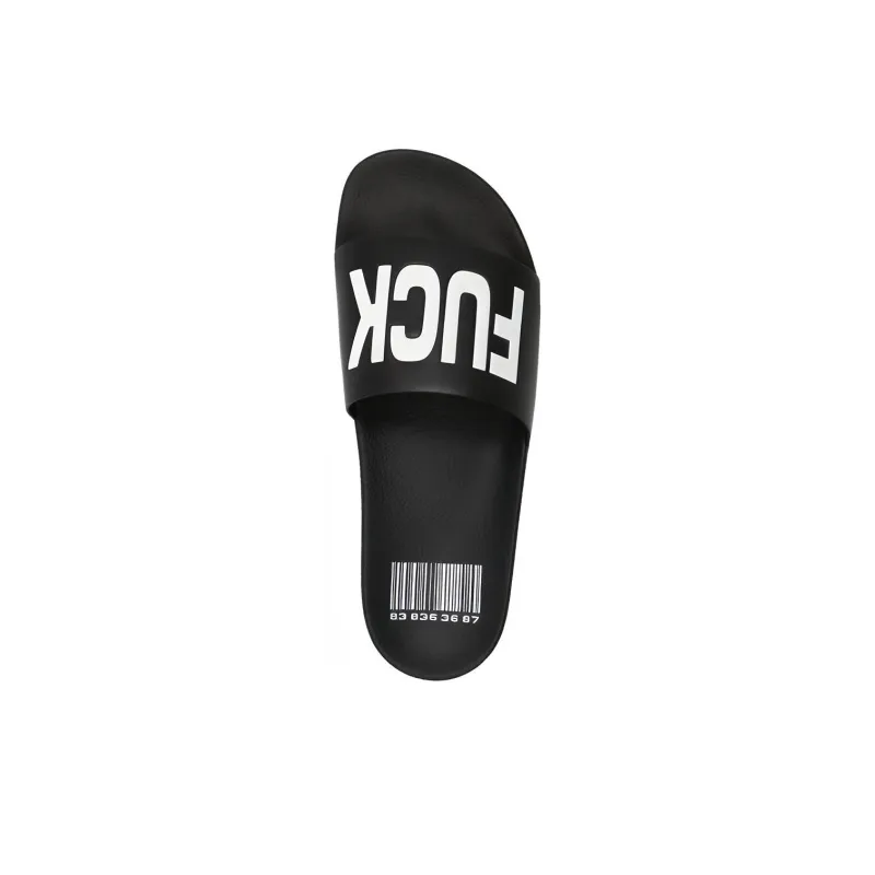 Vetements Slogan Printed Pool Slides-4