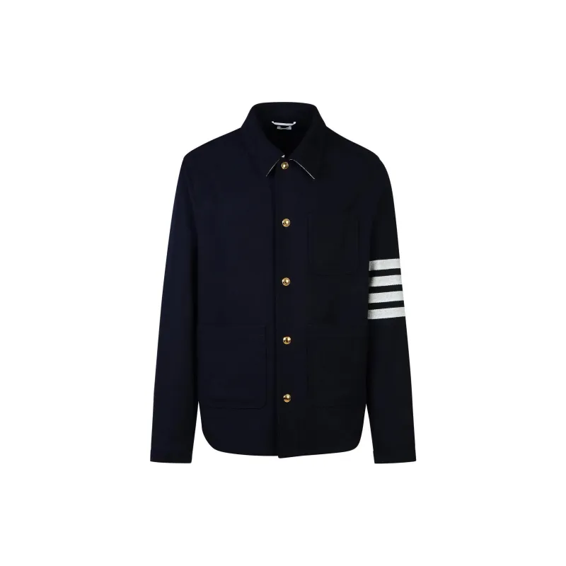 THOM BROWNE Stripe Detailed Buttoned Jacket-5
