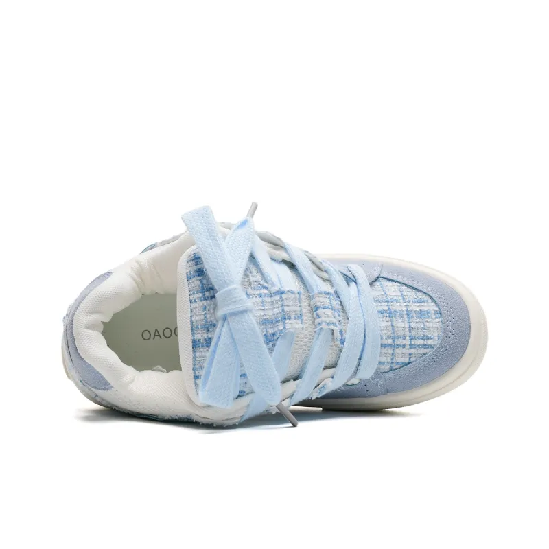 OAOQ Low-Top Skateboard Shoes Unisex White Yellow Blue-53