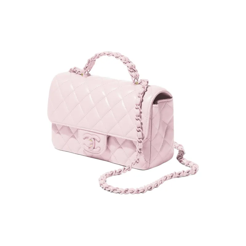 CHANEL Lambskin Shoulder Bag, Crossbody Bag, Handbag Mini Women's Light Pink-1