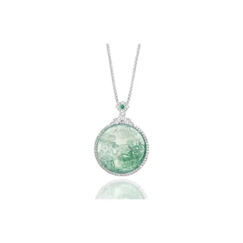 Double Happiness Gift Ice Type Jadeite Necklaces Unisex