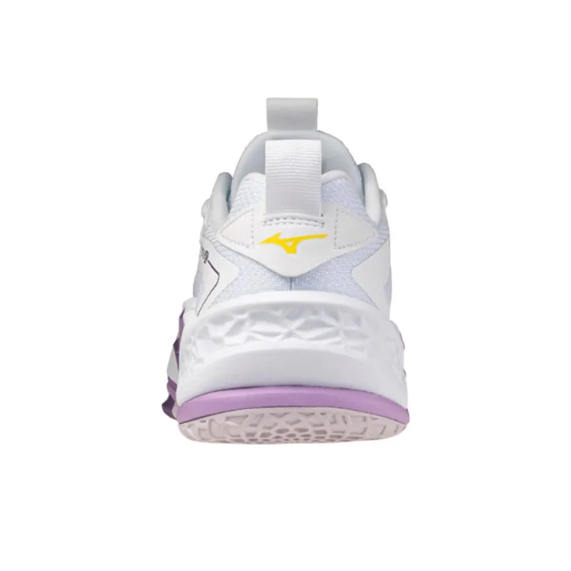 Mizuno Wave Stealth Anti Slip Wear Resistant Low Top Training Shoes Women's White Purple-3