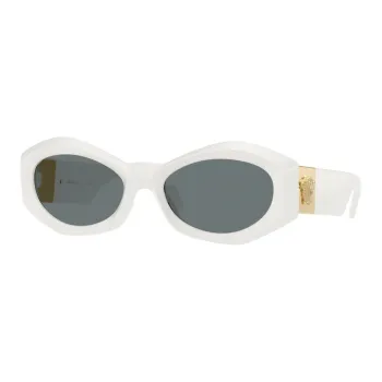 VERSACE Plastic Irregular Shape Sunglasses Women's White