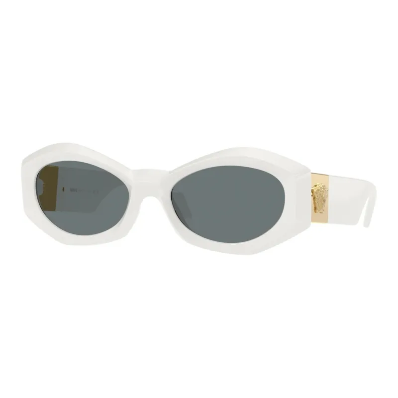 VERSACE Plastic Irregular Shape Sunglasses Women's White-0