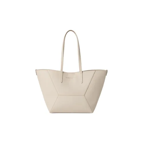 Brunello Cucinelli Calfskin Tote Bag, Shopping Bag, Handbag, Shoulder Bag Trumpets Women's Ivory