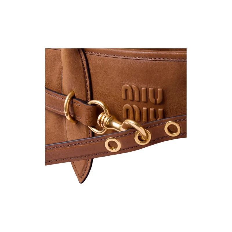 MIU MIU Aventure Nappa Leather Bag Women's Brown-4