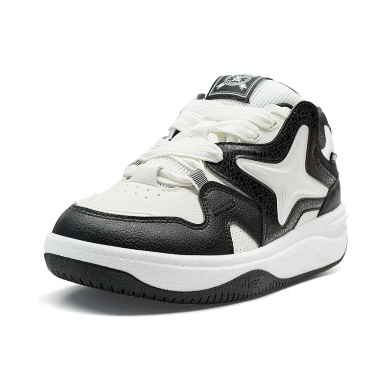 XTEP Star X Anti Slip Wear Resistant Low Top Skateboard Shoes Men's Black White-2