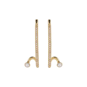NATURALLYJOJO S925 Sterling Silver Stud With Zircon Earrings Women's Gold