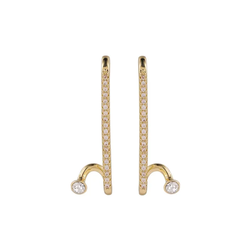NATURALLYJOJO S925 Sterling Silver Stud With Zircon Earrings Women's Gold-0