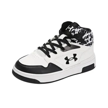Under Armour Anti Slip Wear Resistant Mid Top Kids' Skateboarding Shoes White Teenagers