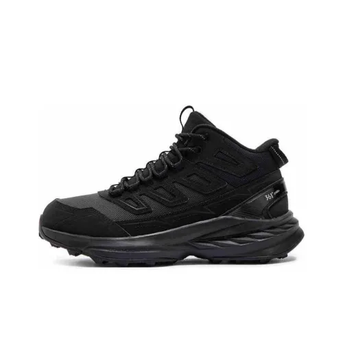 361° Wear Resistant Warm Cushioning High Top Trail Running Running Shoes Men's Obsidian Black