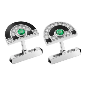 CARTIER Chrome-Plated Cufflinks Unisex Silver
