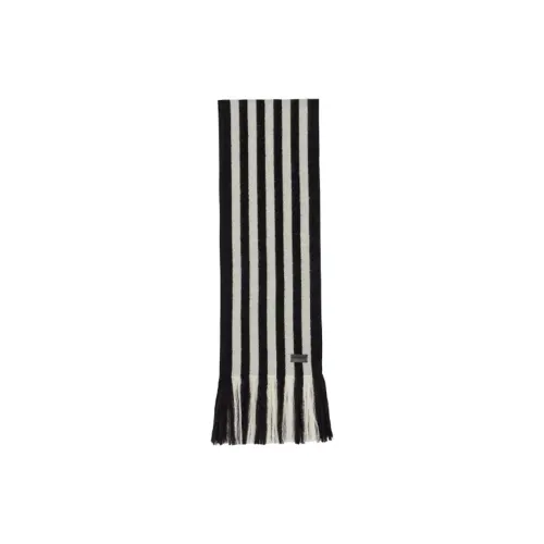 SAINT LAURENT Wool Knit Scarves Men's Black