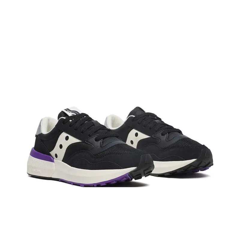 Saucony Jazz Anti Slip Wear Resistant Low Top Running Shoes Women's Black White-2