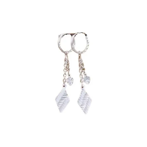 Stone Edge Poly Foot Silver 990 Sterling Silver Hoop Earrings Women's