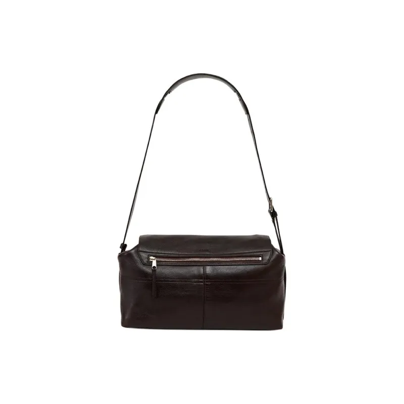 Lemaire Cow Leather Shoulder Bag Crossbody Bag Large Size Women's Dark Coffee-2