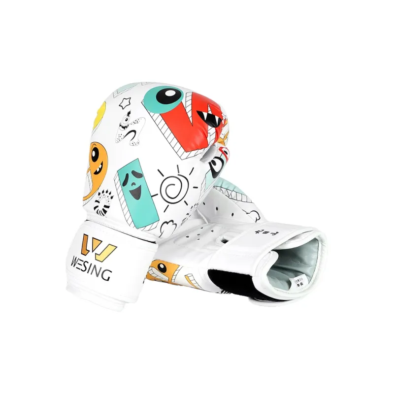 WESING Boxing Gloves Sanda Martial Arts Muay Thai Kids' White-2