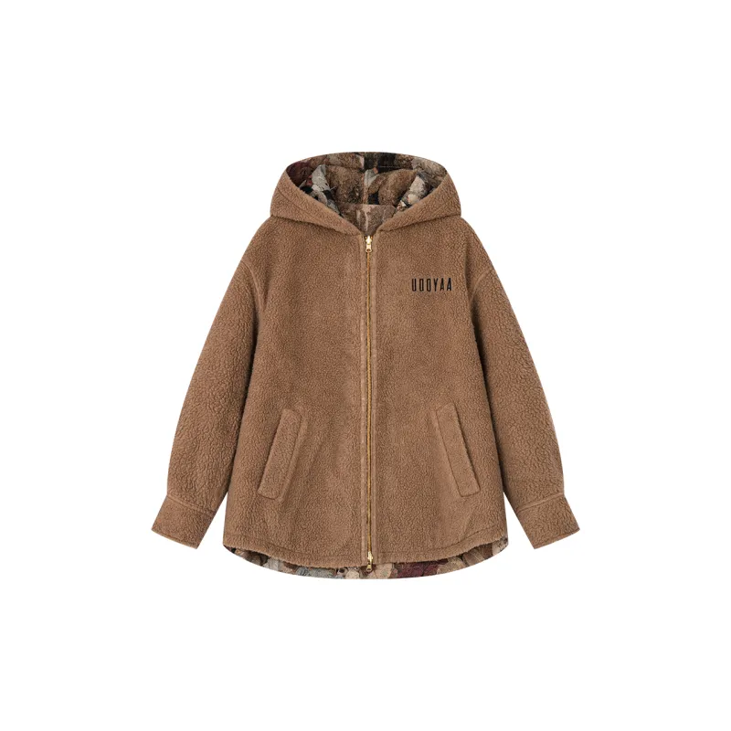 UOOYAA Velvet Jackets Women's Print-2