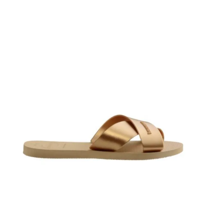 Havaianas Abrasion Resistant Slide Slippers Women's Gold-1