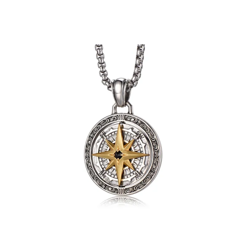 IDEAGEMER S925 Silver Necklaces Men's Silver-4