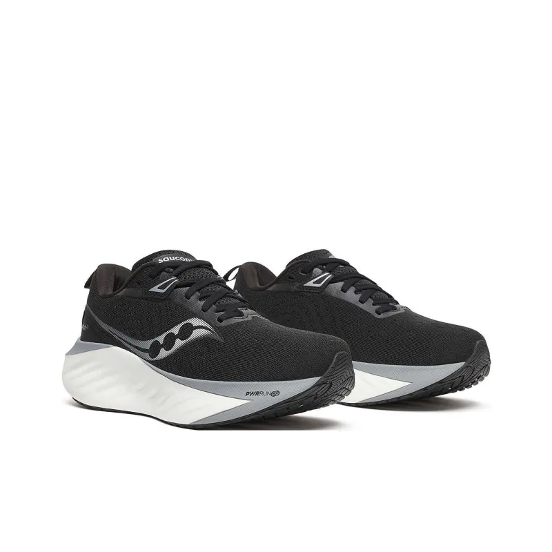 Saucony TRIUMPH 22 Anti Slip Wear Resistant Low Top Casual Running Shoes Women's Black White-2