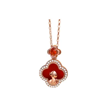 ZOKS Agate Jade Necklaces Women's