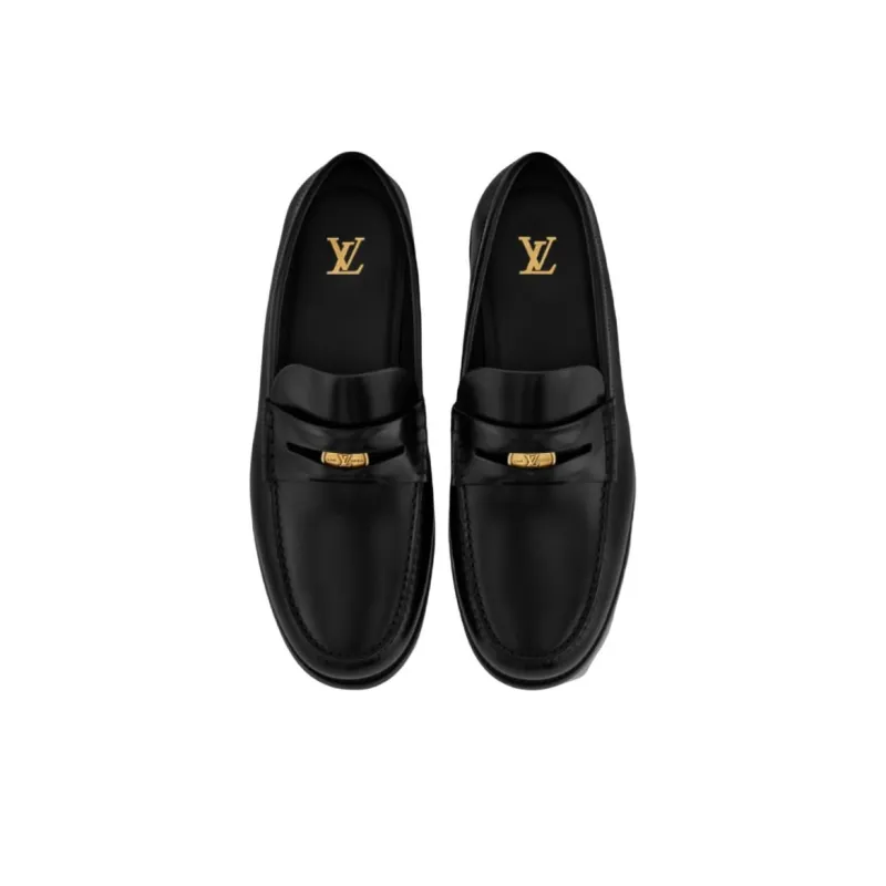 LOUIS VUITTON Loafers Men's Black-3