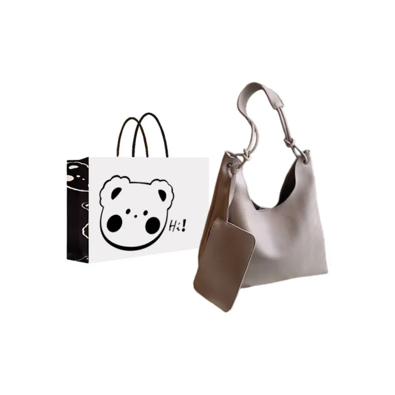 NX DOUGHNUT PU Tote Bag, Shopping Bag, Shoulder Bag Regular Women's Black/Gray/Brown-6