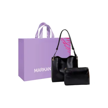 MARKANGARO PU Leather Tote Large Size Women's Brown \ Black