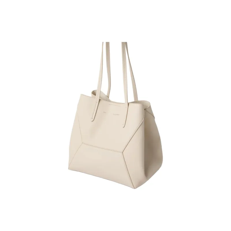 Brunello Cucinelli Calfskin Tote Bag, Shopping Bag, Handbag, Shoulder Bag Trumpets Women's Ivory-1