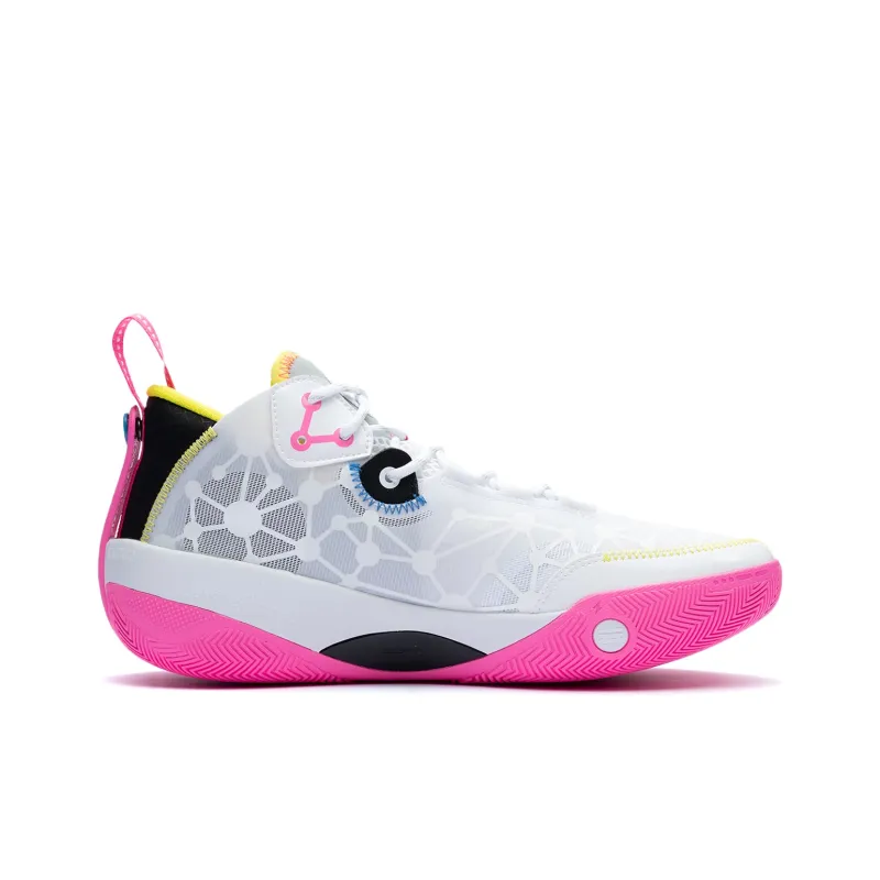 LiNing Wade Shadow 3 Cushioning Breathable Low Top Basketball Shoes Men's White Pink-1