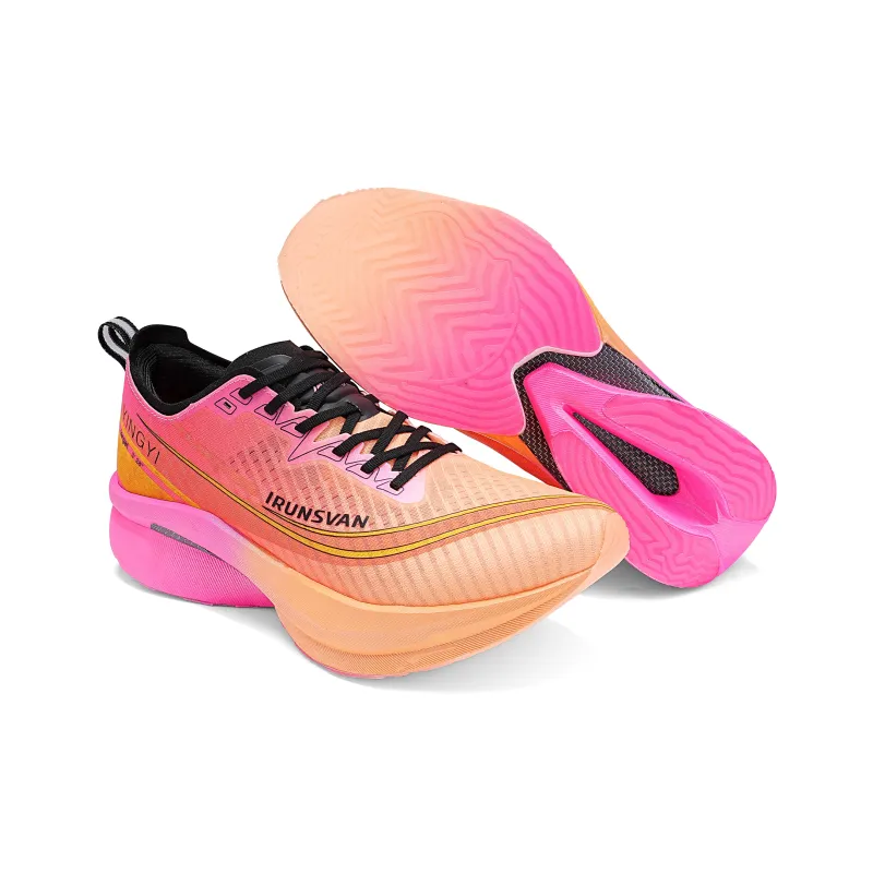 IRUNSVAN Low-Top Running Shoes Unisex Orange Wind Breaking Waves-7