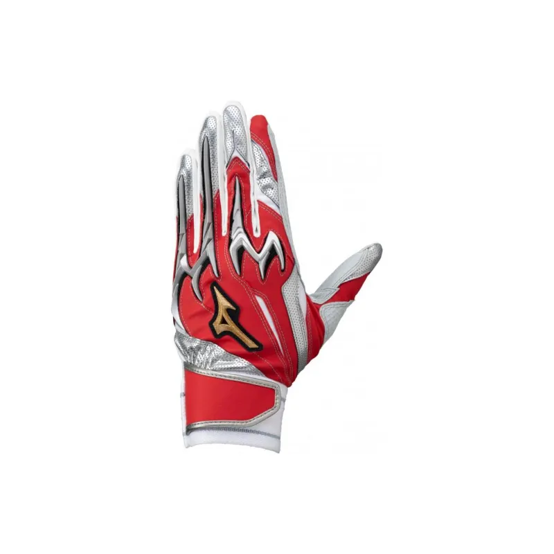 Mizuno Sheepskin Sports Gloves Unisex Black Red/White Silver/Red Silver-4