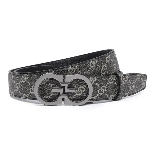 FORTEI Pvc Leather Belts Men's Black 3.5CM Gift Box Set